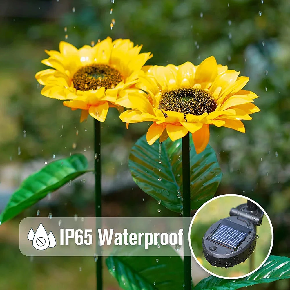 Simulated Outdoor Solar Sunflowers Smart Sense Garden Lights Yard Wedding Thanksgiving Decor Light Waterproof LED Lawn Light