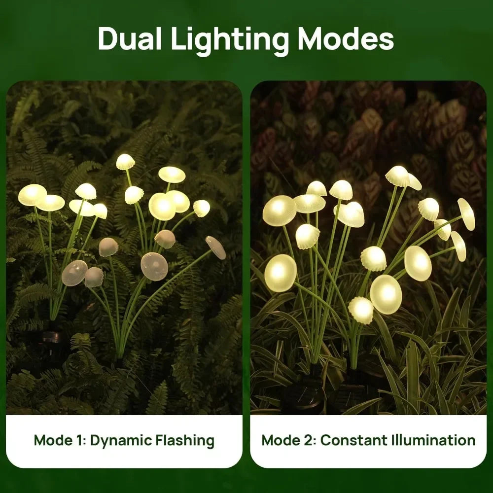 1pc 6/8/10LEDS Solar Jellyfish Lights  Mushroom Lights Solar Ground Plug Atmosphere Lights Garden Decoration Lights Lawn Lights