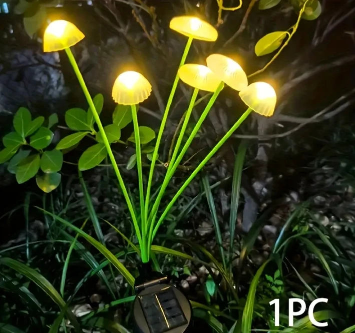 1pc 6/8/10LEDS Solar Jellyfish Lights  Mushroom Lights Solar Ground Plug Atmosphere Lights Garden Decoration Lights Lawn Lights