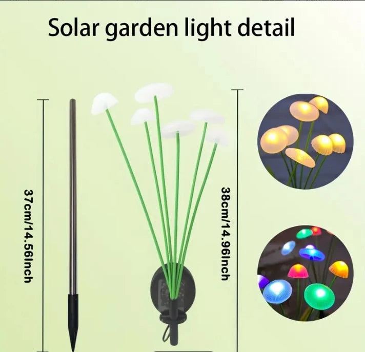 1pc 6/8/10LEDS Solar Jellyfish Lights  Mushroom Lights Solar Ground Plug Atmosphere Lights Garden Decoration Lights Lawn Lights